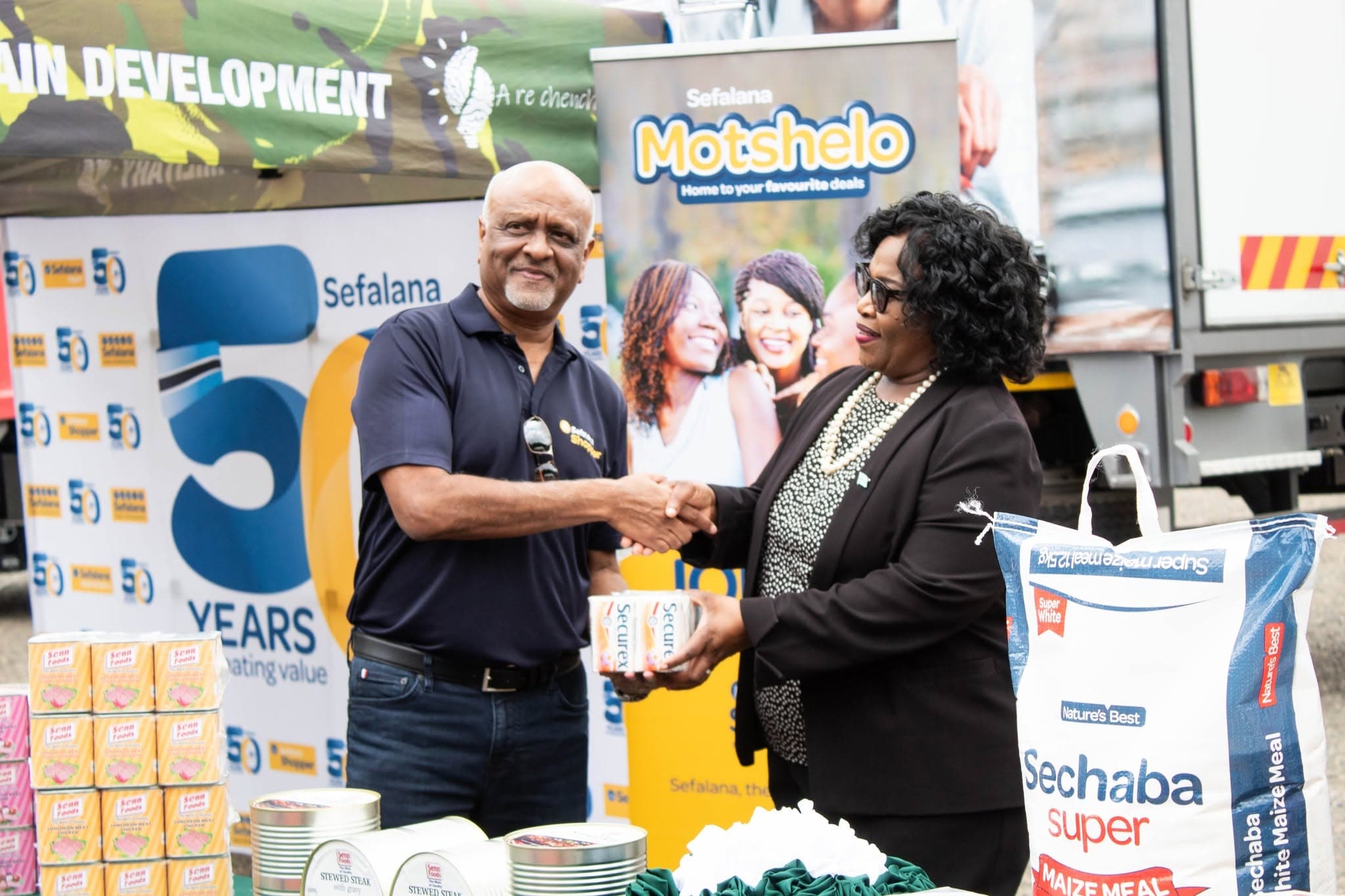 Sefalana Group donates essential supplies to the Botswana Defence Force at SSKB